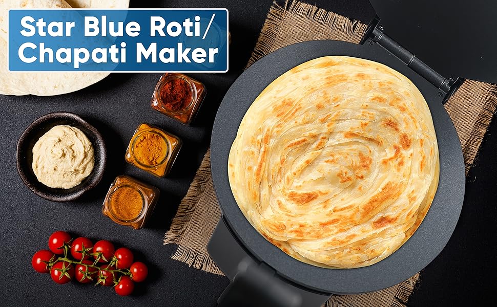 Tortillas Maker Nonstick Cooking Plate for Pancakes and Roti Adjustable Temperature Control Baking Pan