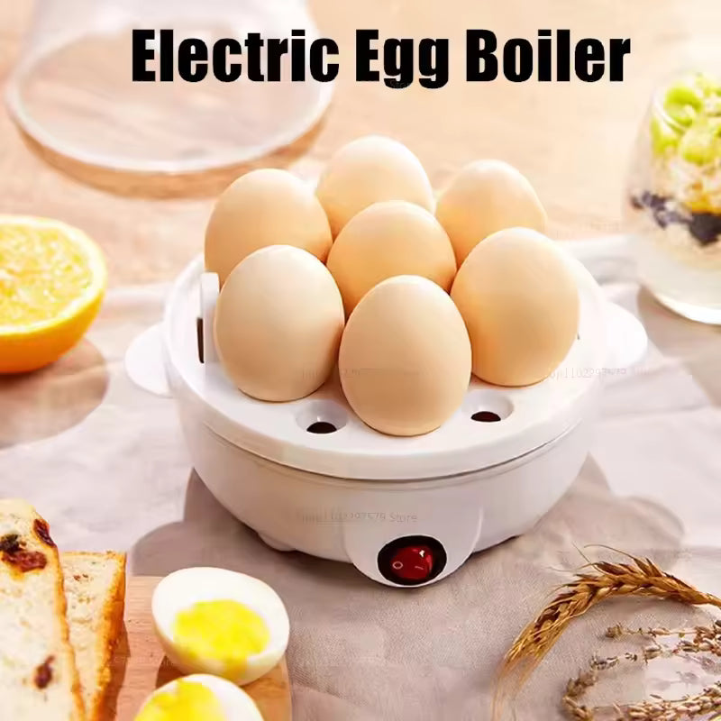 Egg Cooker Automatic Power Off Home 7 Eggs Multi-Functional Steamed Egg Custard Boiled Egg Machine Breakfast Ar