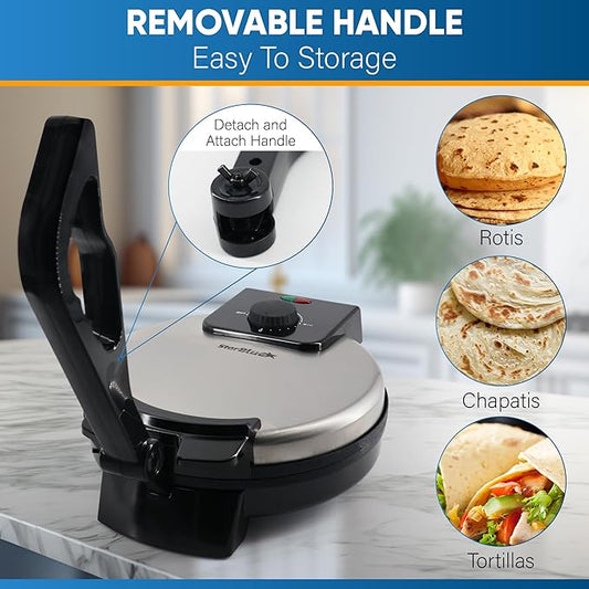 Tortillas Maker Nonstick Cooking Plate for Pancakes and Roti Adjustable Temperature Control Baking Pan