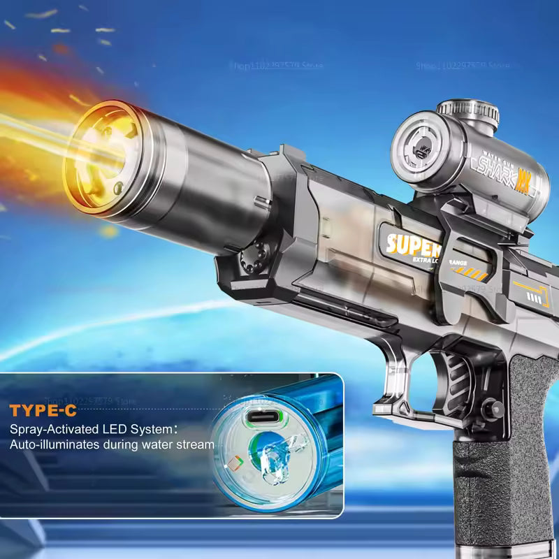 Led Light Emitting Electric Water Gun Toys Children Automatic Sensor Lights Water Pistol Summer Outdoor Beach Pool Toy for Kids