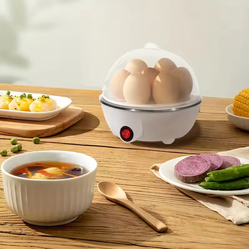 Egg Cooker Automatic Power Off Home 7 Eggs Multi-Functional Steamed Egg Custard Boiled Egg Machine Breakfast Ar