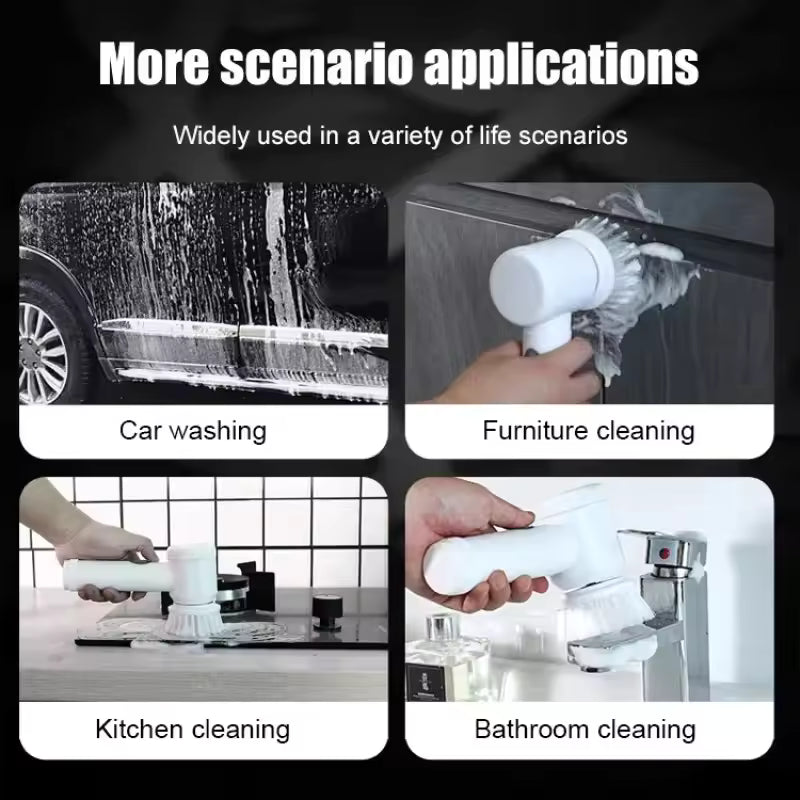 Electric Spin Scrubber,Bathroom Cleaning Brush Power Scrubber with 3 Replaceable Brush Heads, Electric Cleaning Brush