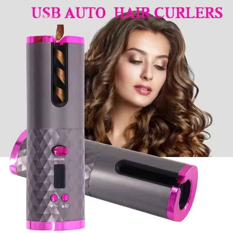 Automatic Hair Culers USB Charging Portable Wireless Rotate Hair Curler