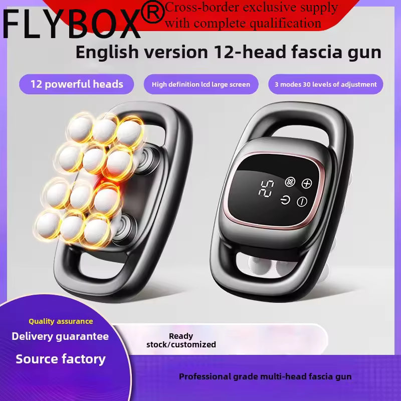 12-Head Fascia Gun High-Frequency Vibration Body Massage Gun Back and Waist Massager Massager Neck Shoulder Massager masajeador